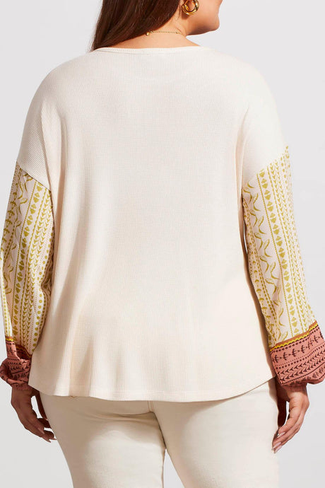 Tribal Women's Drop Shoulder Top Plus - Sandust