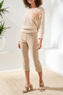 Tribal Women's Flatten It Pull On Snap Vent Capris - Beach