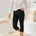 Tribal Women's Flatten It Pull On Snap Vent Capris - Black