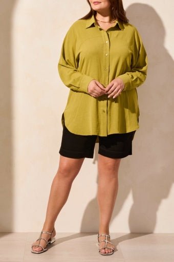 Tribal Women's Flowy Raglan Shirt Plus - Aloe Leaf