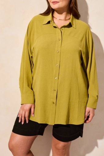 Tribal Women's Flowy Raglan Shirt Plus - Aloe Leaf