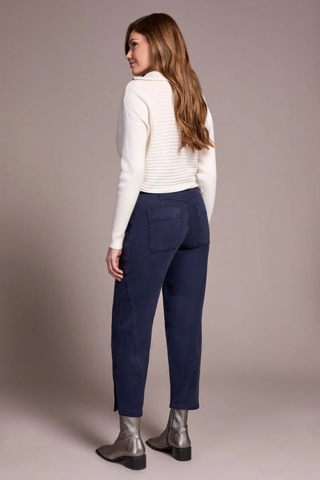 Tribal Women's Fly Front Ankle Pant - Sapphire