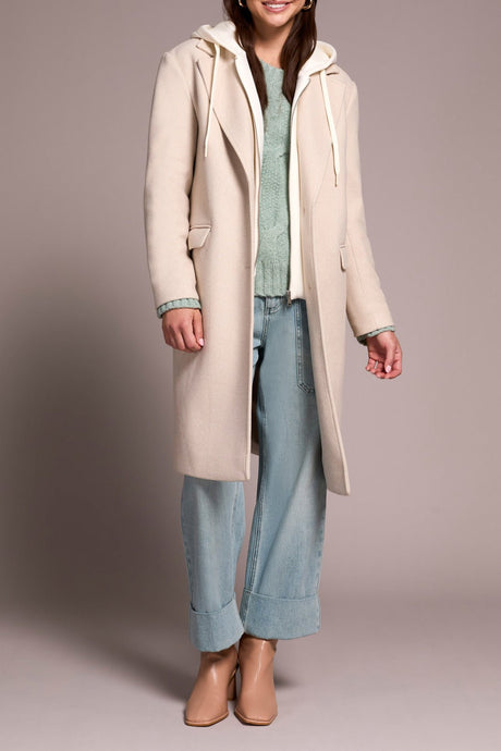 Tribal Women's Fooler Hoodie Trench Coat - A&M Clothing & Shoes - Westlock