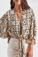 Tribal Women's Front Tie Kimono Top - Papeete