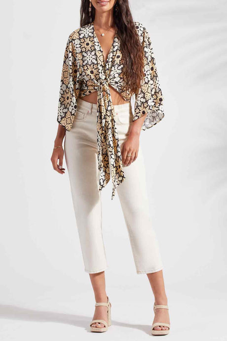 Tribal Women's Front Tie Kimono Top - Papeete