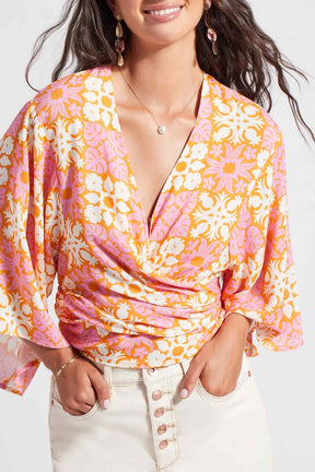 Tribal Women's Front Tie Kimono Top - Tuvalu