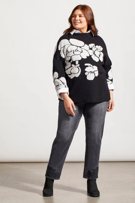 Tribal Women's Funnel Neck Sweater Plus - Black