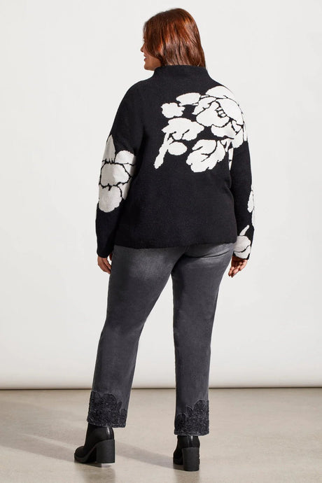 Tribal Women's Funnel Neck Sweater Plus - Black