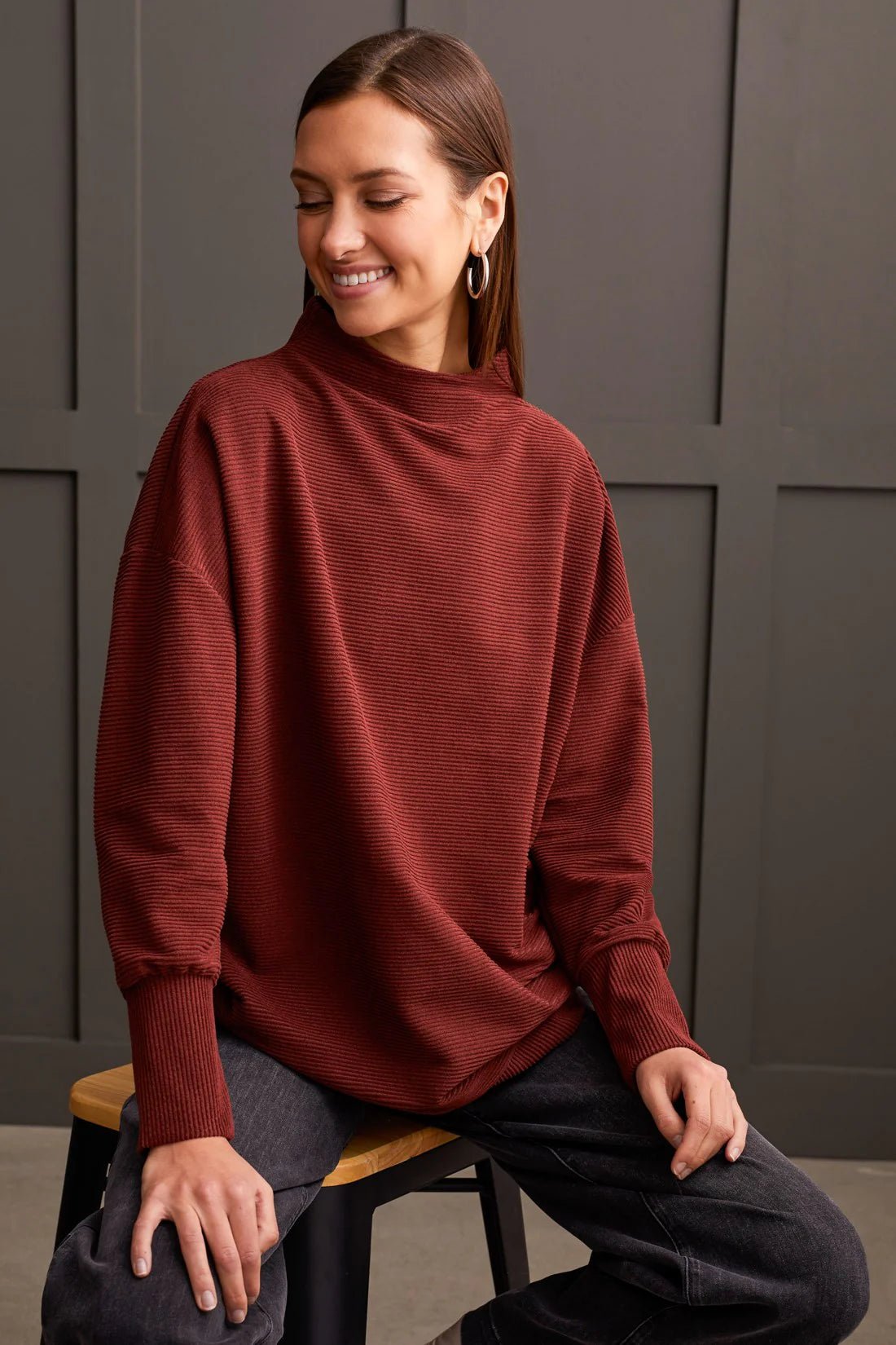 Tribal Women's Funnel Neck Tunic - A&M Clothing & Shoes - Westlock