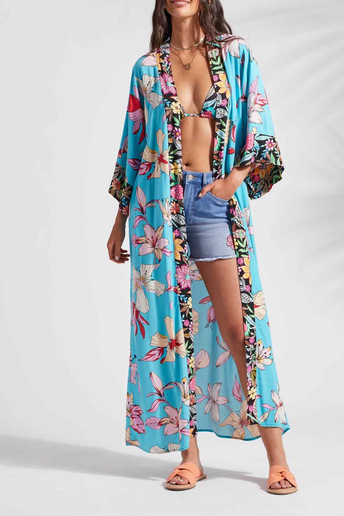 Tribal Women's Kimono Sleeve Duster - A&M Clothing & Shoes - Westlock