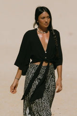 Tribal Women's Kimono Top With Front Tie - A&M Clothing & Shoes Westlock