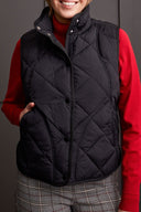 Tribal Women's Lined Puffer Vest - Black