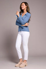 Tribal Women's Long Sleeve Blanket Stitch Polo Sweater - A&M Clothing & Shoes Westlock