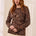 Tribal Women's Long Sleeve Crew Neck Sweater - Hickory