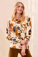Tribal Women's Long Sleeve Crew Neck Sweater - Stellar