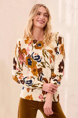Tribal Women's Long Sleeve Crew Neck Sweater - Stellar