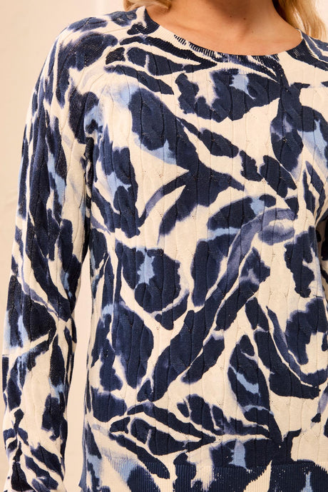 Tribal Women's Long Sleeve Crew Neck Sweater - Blue Fog