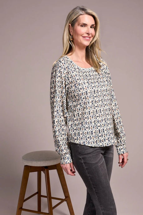 Tribal Women's Long Sleeve Crew Neck Top - A&M Clothing & Shoes - Westlock