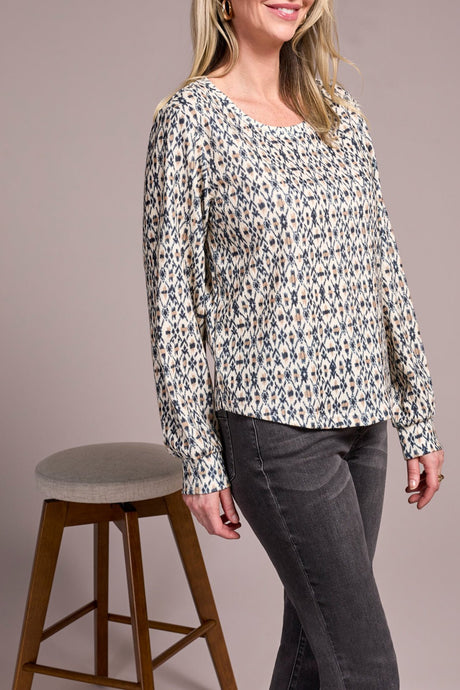 Tribal Women's Long Sleeve Crew Neck Top - A&M Clothing & Shoes - Westlock