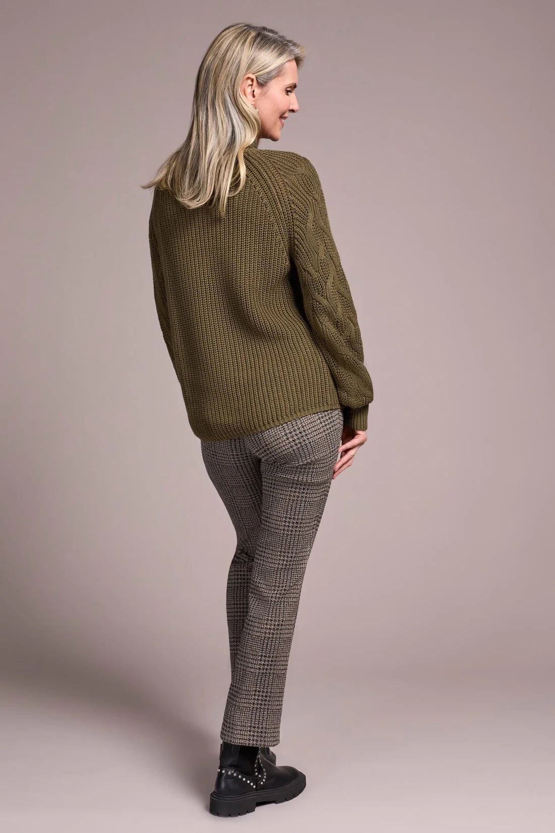 Tribal Women's Long Sleeve Mock Neck Cable Sweater - A&M Clothing & Shoes - Westlock