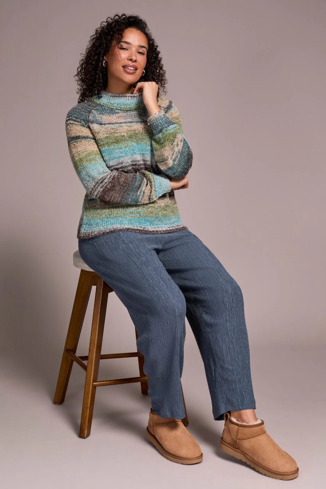 Tribal Women's Long Sleeve Mock Neck Sweater - A&M Clothing & Shoes - Westlock