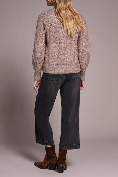 Tribal Women's Long Sleeve Mock Neck Sweater - Wood