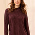 Tribal Women's Long Sleeve Mock Neck Top - Plum Fudge