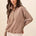 Tribal Women's Long Sleeve Mock Neck Zipper Top - Fossil