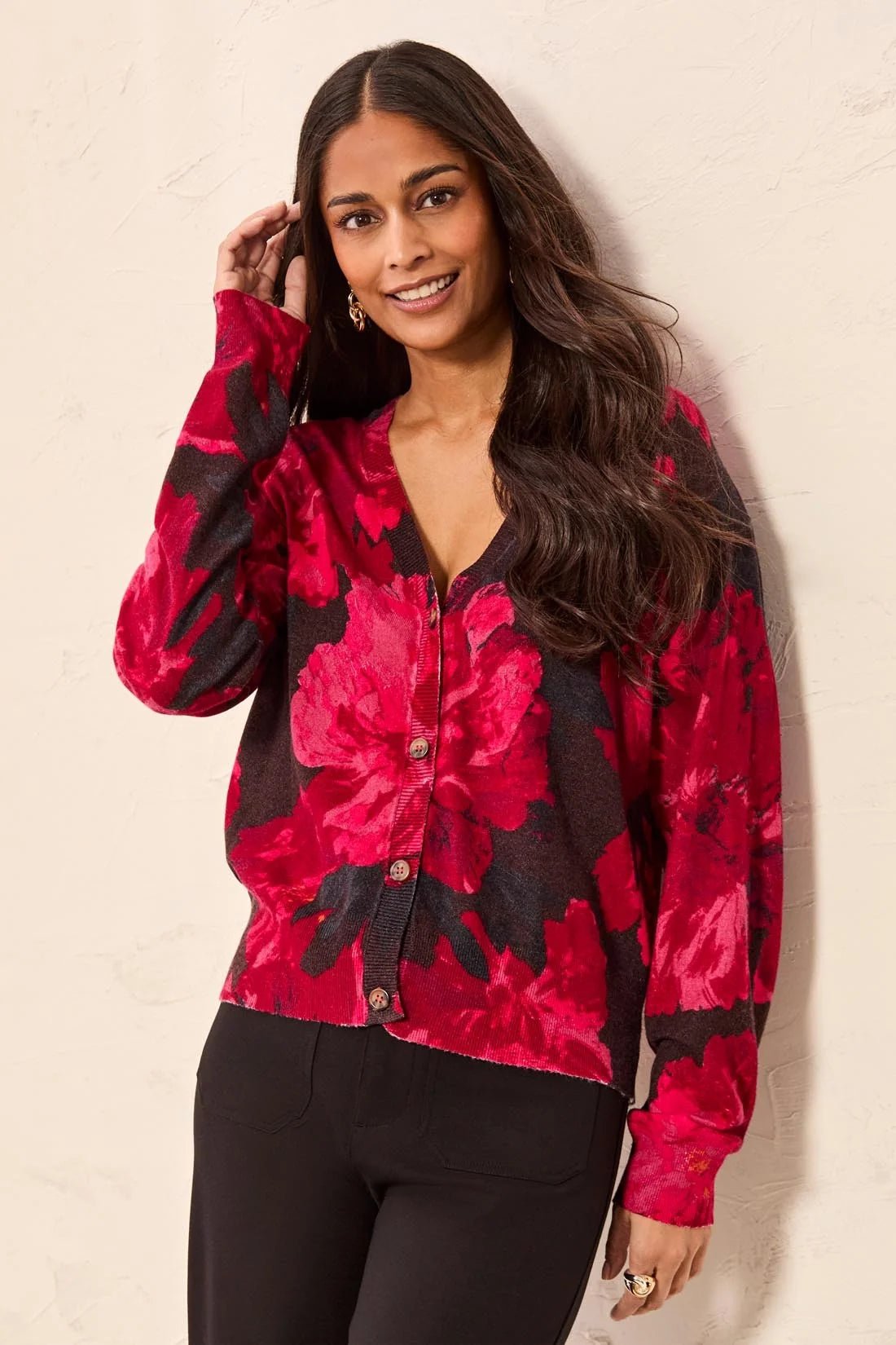 Tribal Women's Long Sleeve Sweater Cardigan - Jazzy