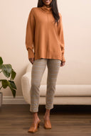 Tribal Women's Long Sleeve Turtle Neck Sweater - Bran