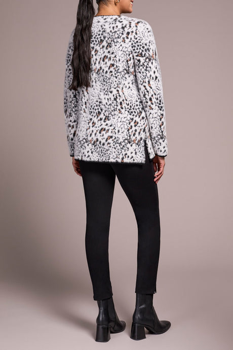 Tribal Women's Long Sleeve V-Neck Sweater - Moonstone
