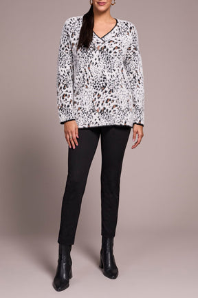 Tribal Women's Long Sleeve V-Neck Sweater - Moonstone