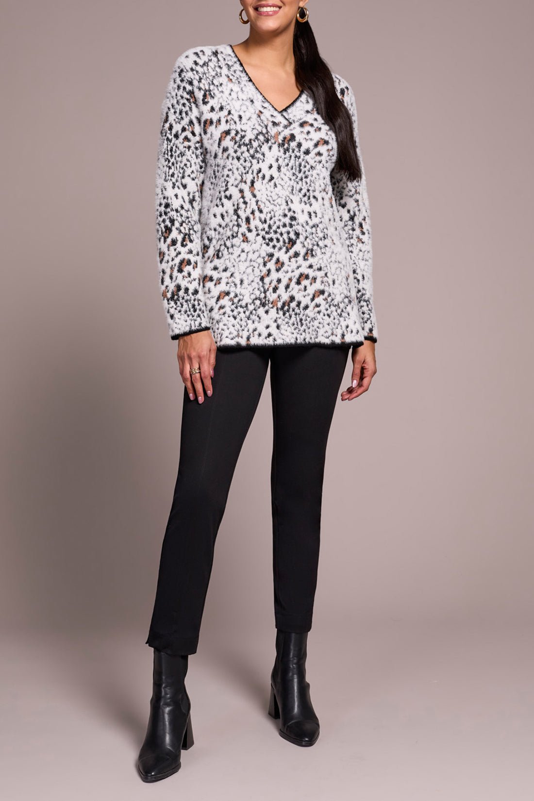 Tribal Women's Long Sleeve V - Neck Sweater - A&M Clothing & Shoes - Westlock