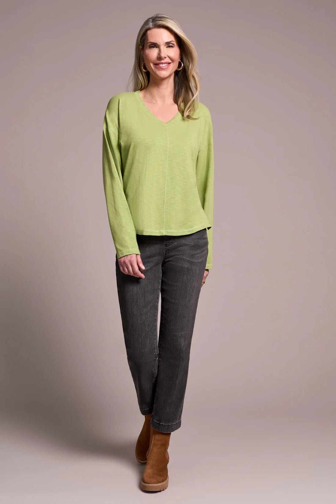 Tribal Women's Long Sleeve V - Neck Top - A&M Clothing & Shoes - Westlock