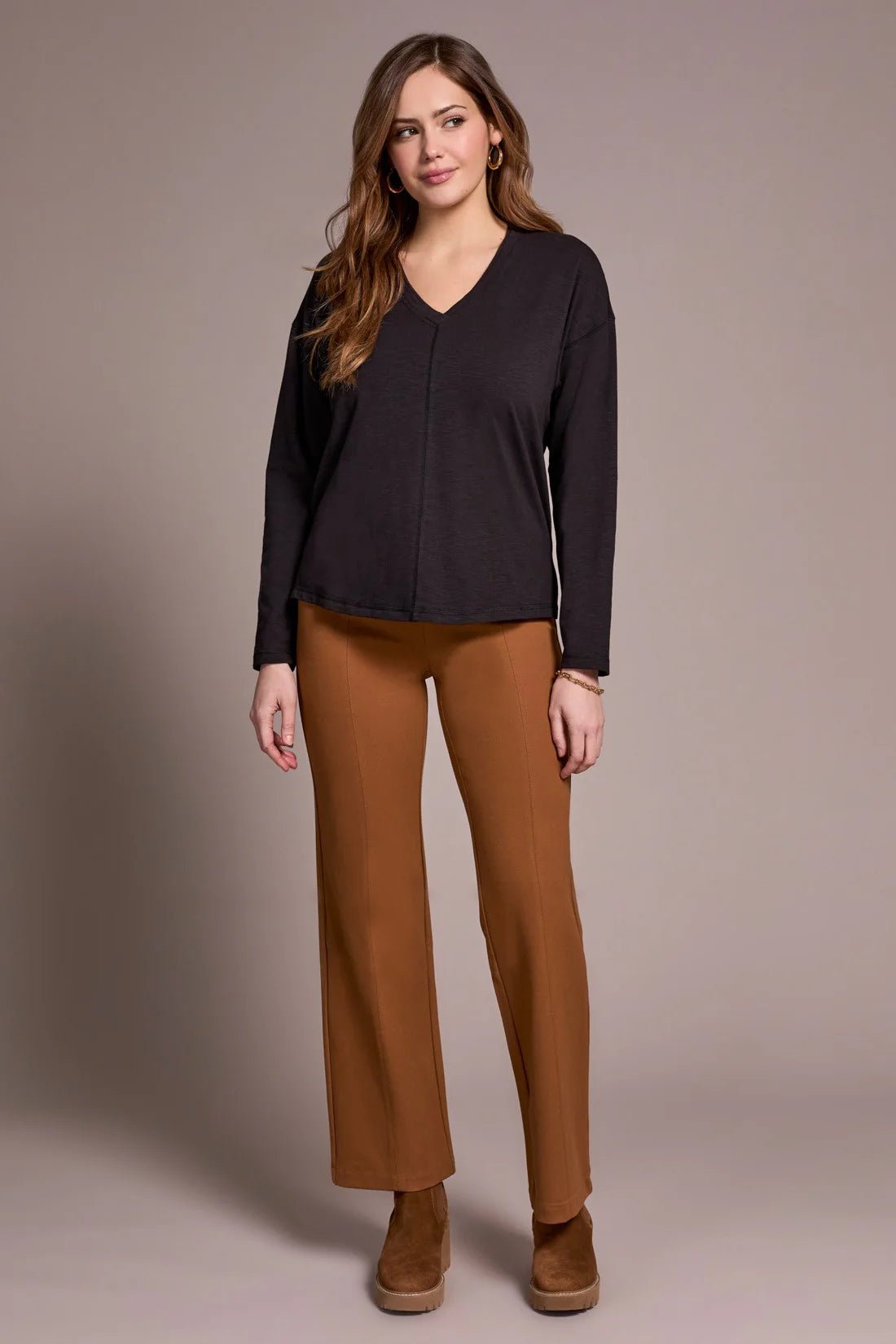 Tribal Women's Long Sleeve V - Neck Top - A&M Clothing & Shoes - Westlock