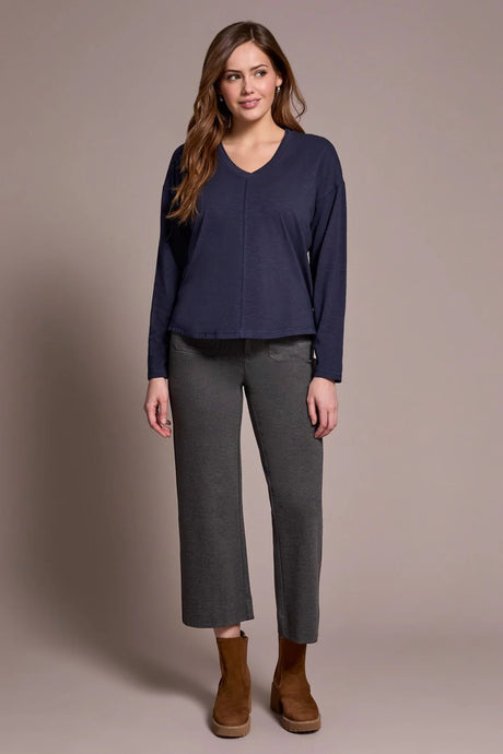 Tribal Women's Long Sleeve V-Neck Top - Sapphire