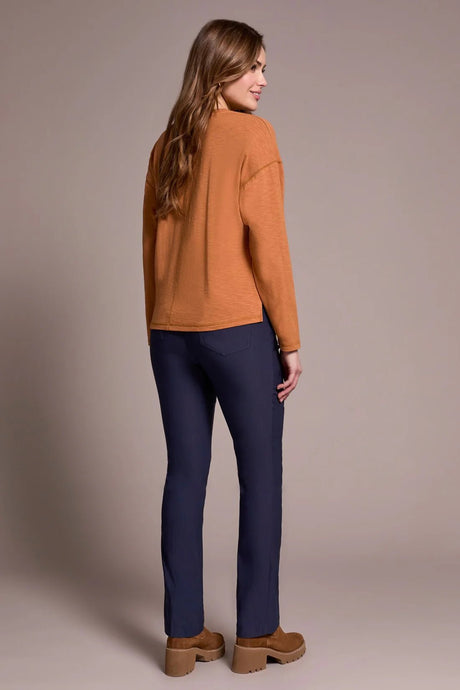 Tribal Women's Long Sleeve V-Neck Top - Bran