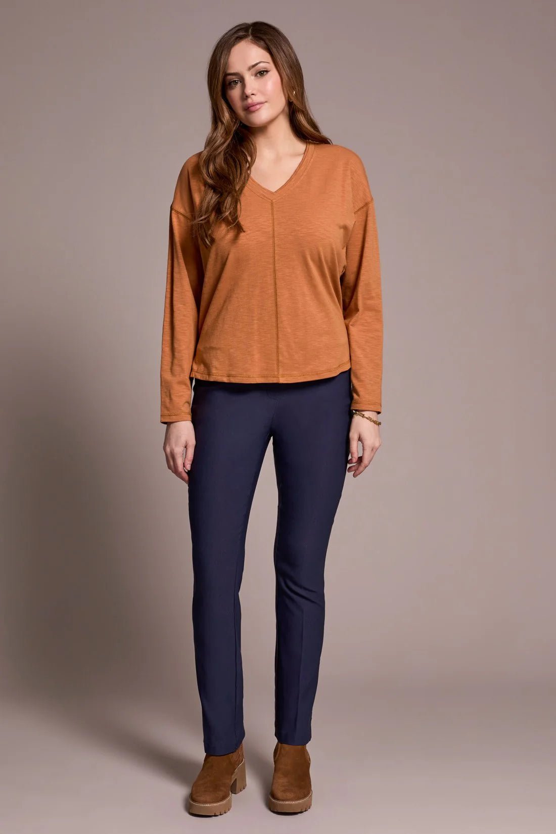 Tribal Women's Long Sleeve V - Neck Top - A&M Clothing & Shoes - Westlock