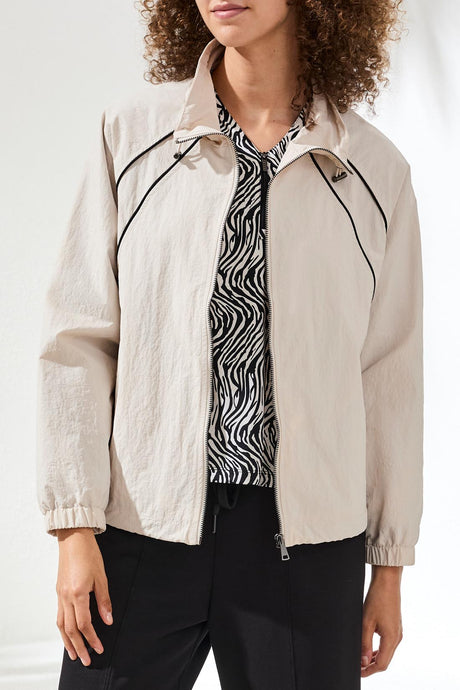 Tribal Women's Long Sleeve Zip Front Jacket - Sand Dune
