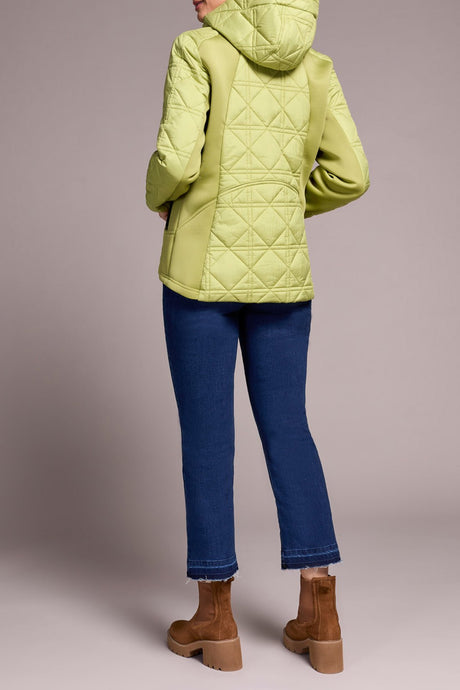 Tribal Women's Long Sleeve Zip Front Puffer - Wasabi