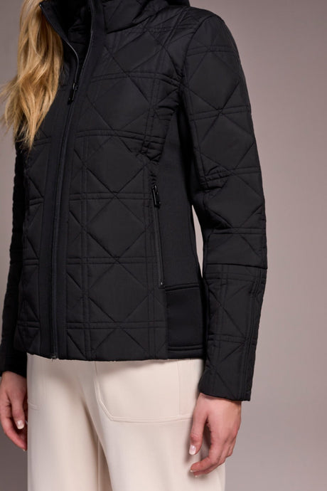 Tribal Women's Long Sleeve Zip Front Puffer - Black