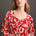 Tribal Women's LS Button Peasant Top - Scarlet