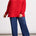 Tribal Women's LS Side Slits Tunic Plus - Scarlet