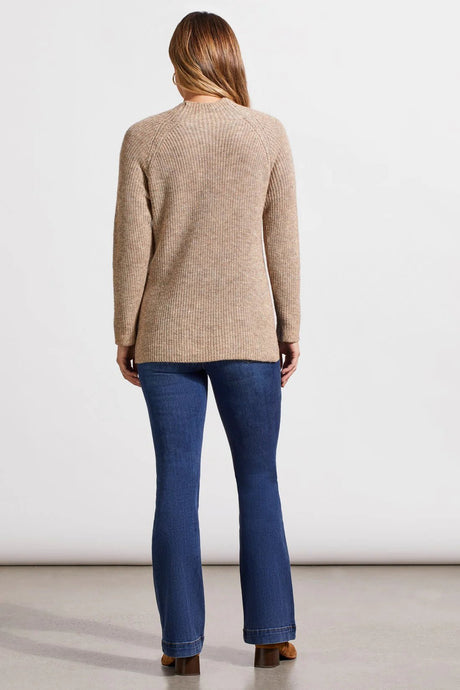Tribal Women's Mock Neck Tunic Sweater - Nutshell
