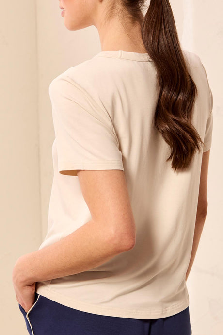 Tribal Women's Premium Modal Ultra-Soft Short Sleeve Crew Neck Tee - Sand Dune