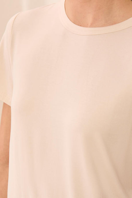 Tribal Women's Premium Modal Ultra-Soft Short Sleeve Crew Neck Tee - Sand Dune