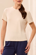 Tribal Women's Premium Modal Ultra-Soft Short Sleeve Crew Neck Tee - Sand Dune