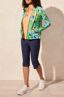Tribal Women's Printed Mock Neck Cardigan - Jungle
