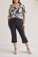Tribal Women's Pull On Capri Plus - Black