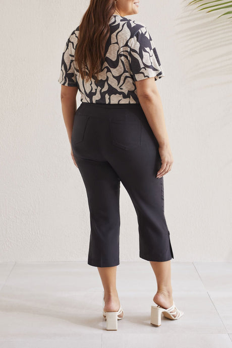 Tribal Women's Pull On Capri Plus - Black